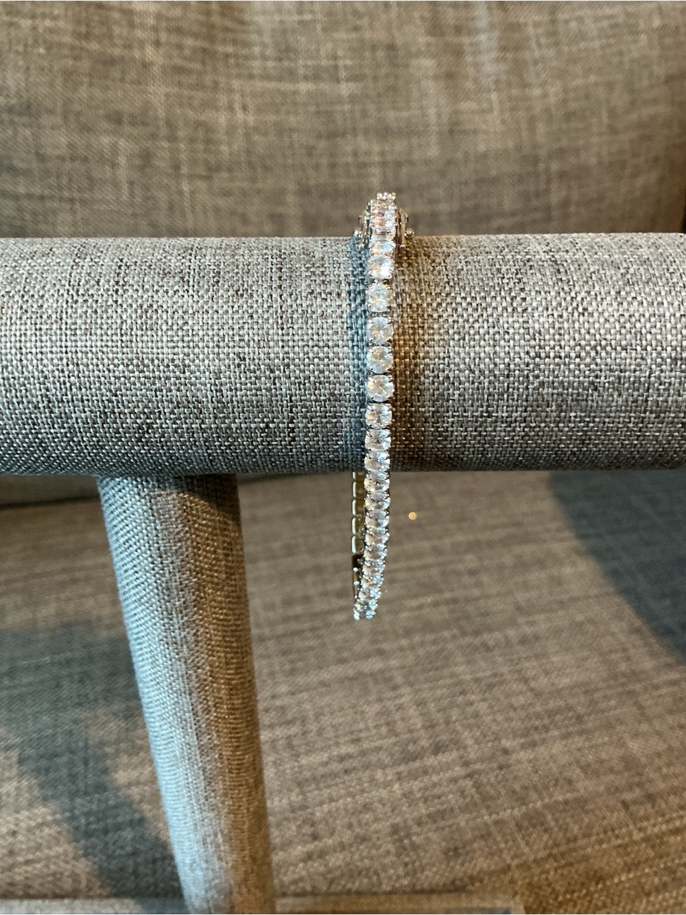 Classic Fashion Silver Crystal Tennis Bracelet - Picture 3 of 6